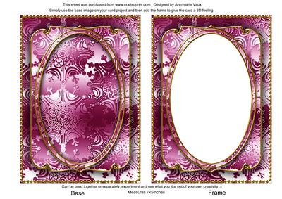 Cerise Metallic Snowflake 7x5 Shaker Frame and Base