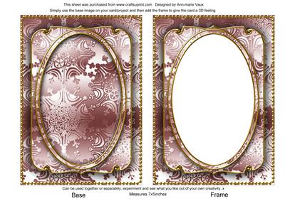 Dusky Pink Metallic Snowflake 7x5 Shaker Frame and Base