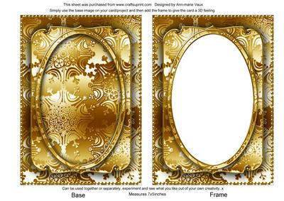 Gold Metallic Snowflake 7x5 Shaker Frame and Base