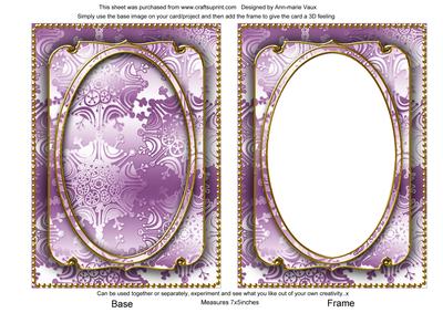 Lilac Metallic Snowflake 7x5 Shaker Frame and Base
