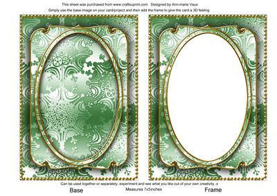 Mid Green Metallic Snowflake 7x5 Shaker Frame and Base