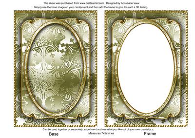 Olive Metallic Snowflake 7x5 Shaker Frame and Base