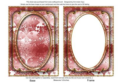 Red Metallic Snowflake 7x5 Shaker Frame and Base