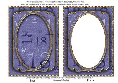Blue 18th Birthday 7x5in Ornate Shaker Frame and Base