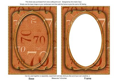 Burnt Orange 70th Birthday 7x5in Shaker Frame and Base