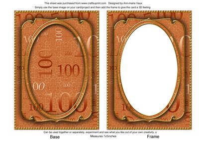 Burnt Orange 100th Birthday 7x5in Shaker Frame and Base
