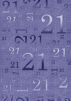 Blue Metallic 21st Birthday A4 Backing Paper