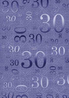 Blue Metallic 30th Birthday A4 Backing Paper