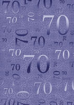 Blue Metallic 70th Birthday A4 Backing Paper