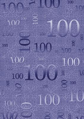 Blue Metallic 100th Birthday A4 Backing Paper