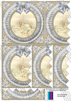 Cream Village Church Ruffle 5in One Side Zig Zag Stacker