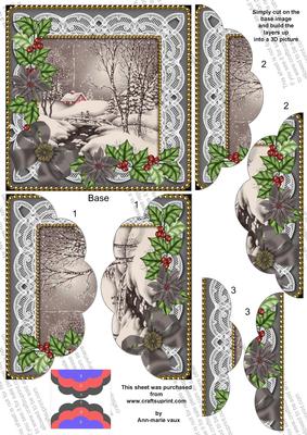 Winter Walk Poinsettia 5in Scallop Top Bottom Stacker