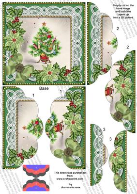 Elegant Tree Green Poinsettia 5in Scallop Top Bottom Stacker