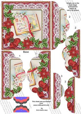 Glory Book Red Poinsettia 5in Scallop Top Bottom Stacker