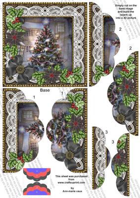 My Tree Black Poinsettia 5in Scallop Top Bottom Stacker