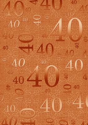 Burnt Orange Metallic 40th Birthday A4 Backing Paper