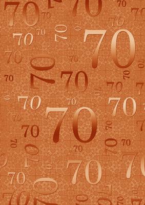 Burnt Orange Metallic 70th Birthday A4 Backing Paper