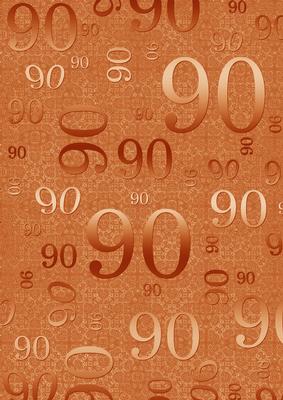 Burnt Orange Metallic 90th Birthday A4 Backing Paper