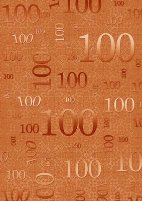 Burnt Orange Metallic 100th Birthday A4 Backing Paper