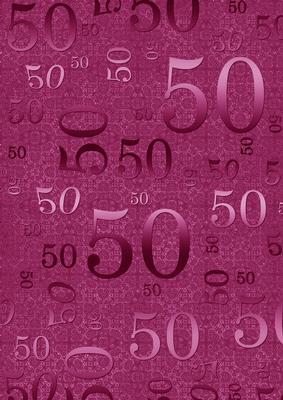 Cerise Metallic 50th Birthday A4 Backing Paper