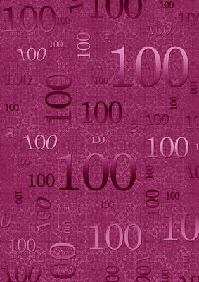 Cerise Metallic 100th Birthday A4 Backing Paper