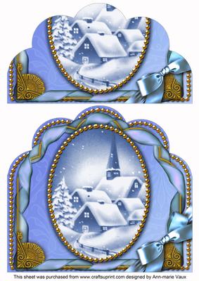 Blue Village Ribbon Giant 8in Scallop Bottom Stacker