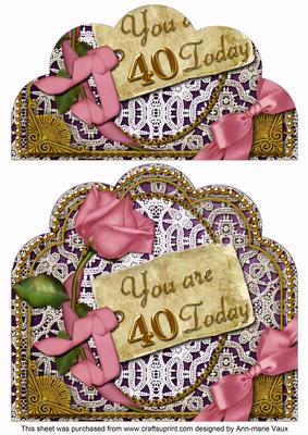 Pink Rose Purple 40 Today Giant 8in Scallop Bottom Stacker