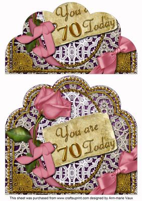 Pink Rose Purple 70 Today Giant 8in Scallop Bottom Stacker