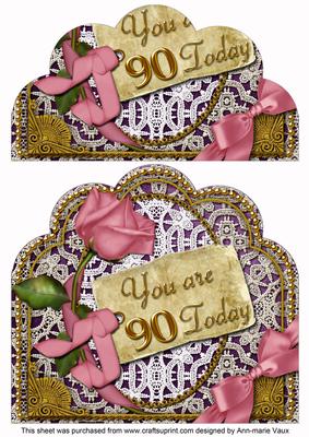 Pink Rose Purple 90 Today Giant 8in Scallop Bottom Stacker