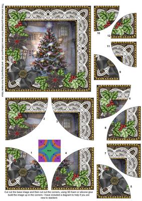 My Tree Black Poinsettia 5in Round Corner Stacker