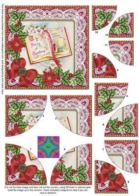 Glory Book Red Poinsettia 5in Round Corner Stacker