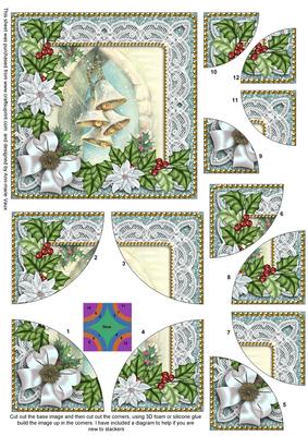 Snowbells Poinsettia 5in Round Corner Stacker