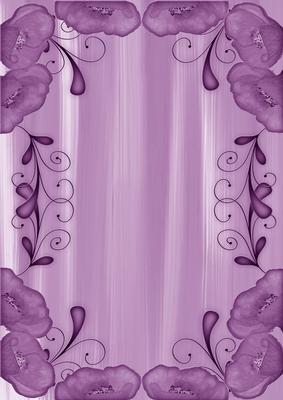 Lilac Painted Poppy Swirl Edge A4 Backing Paper