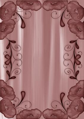Dusky Pink Painted Poppy Swirl Edge A4 Backing Paper