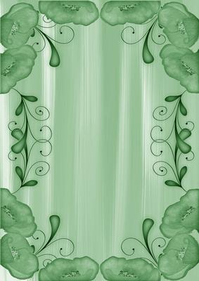 Mint Green Painted Poppy Swirl Edge A4 Backing Paper