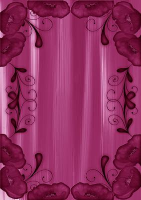 Cerise Painted Poppy Swirl Edge A4 Backing Paper