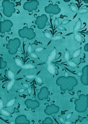 Teal Floral Pattern A4 Backing Paper