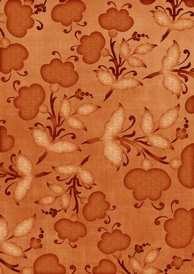 Burnt Orange Floral Pattern A4 Backing Paper