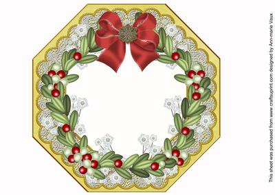 Mistletoe Lemon Octagon 8in Picture Shaker Frame