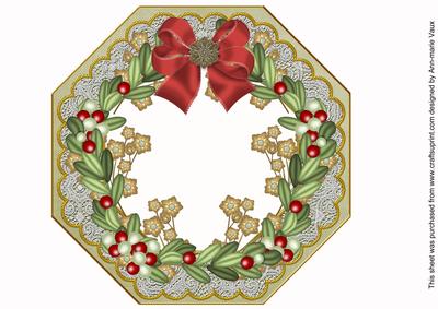 Mistletoe Gold Olive Octagon 8in Picture Shaker Frame