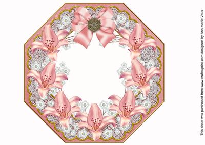 Pink Lily Pink Octagon 8in Picture Shaker Frame