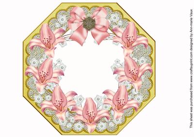 Pink Lily Lemon Octagon 8in Picture Shaker Frame