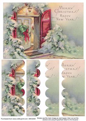 Christmas Door Scallop Edge Side Stacker