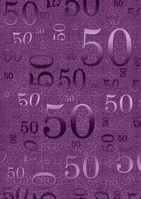 Purple Linen 50 Birthday A4 Backing Paper