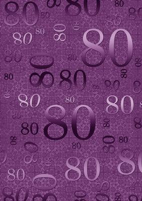 Purple Linen 80 Birthday A4 Backing Paper