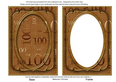 Vintage Tea 100th Birthday 7x5in Shaker Frame and Base