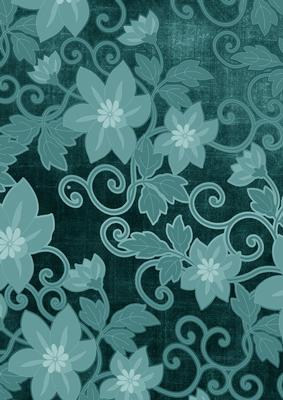 Dusky Teal All Over Floral A4 Backing Paper