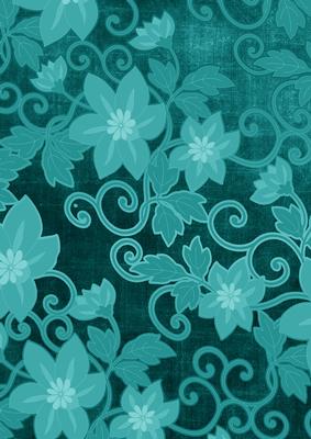 Teal All Over Floral A4 Backing Paper
