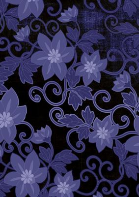 Dark Blue All Over Floral A4 Backing Paper