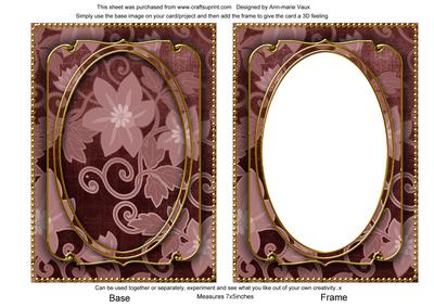 Dusky Pink All Over Floral 7x5in Shaker Frame and Base